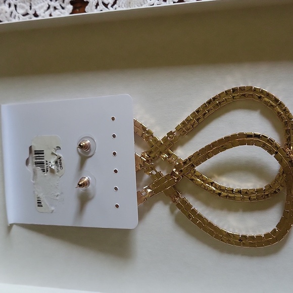 True Love Gold Rhinestone Earrings - Picture 5 of 5